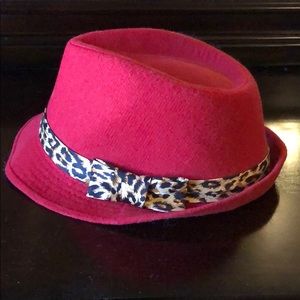 Red and leopard hat